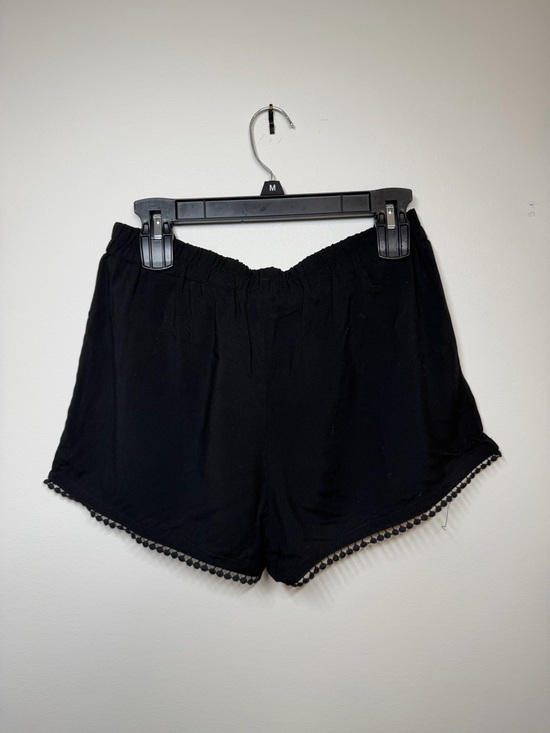 BeBop Black Elastic Waist Shorts with Pom Trim - Picture 2 of 3